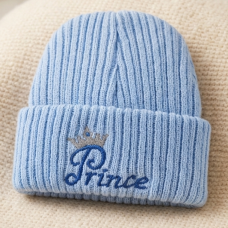 KW101: Baby Embroidered Prince Knitted Hat (Newborn -3 Months)